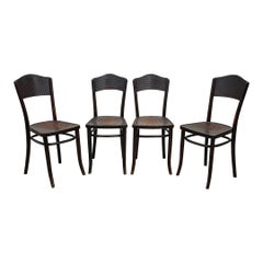 Vintage Thonet Bistro Cafe Dining Chairs - Bentwood Vienna Secessionist - Set of 4 
