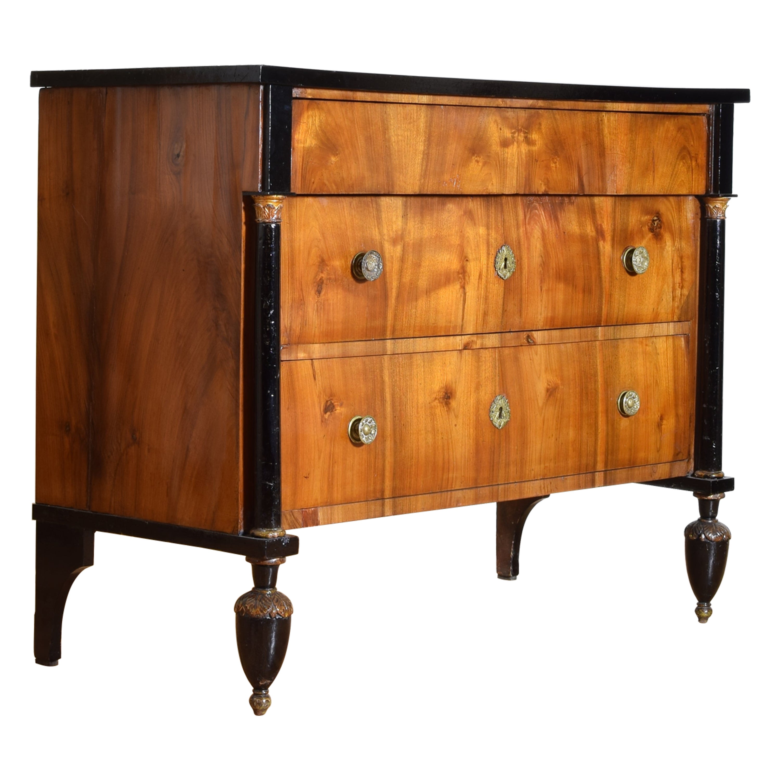 Italian, Lucchese, Empire Period Walnut, Ebonized, & Giltwood Commode, ca. 1810