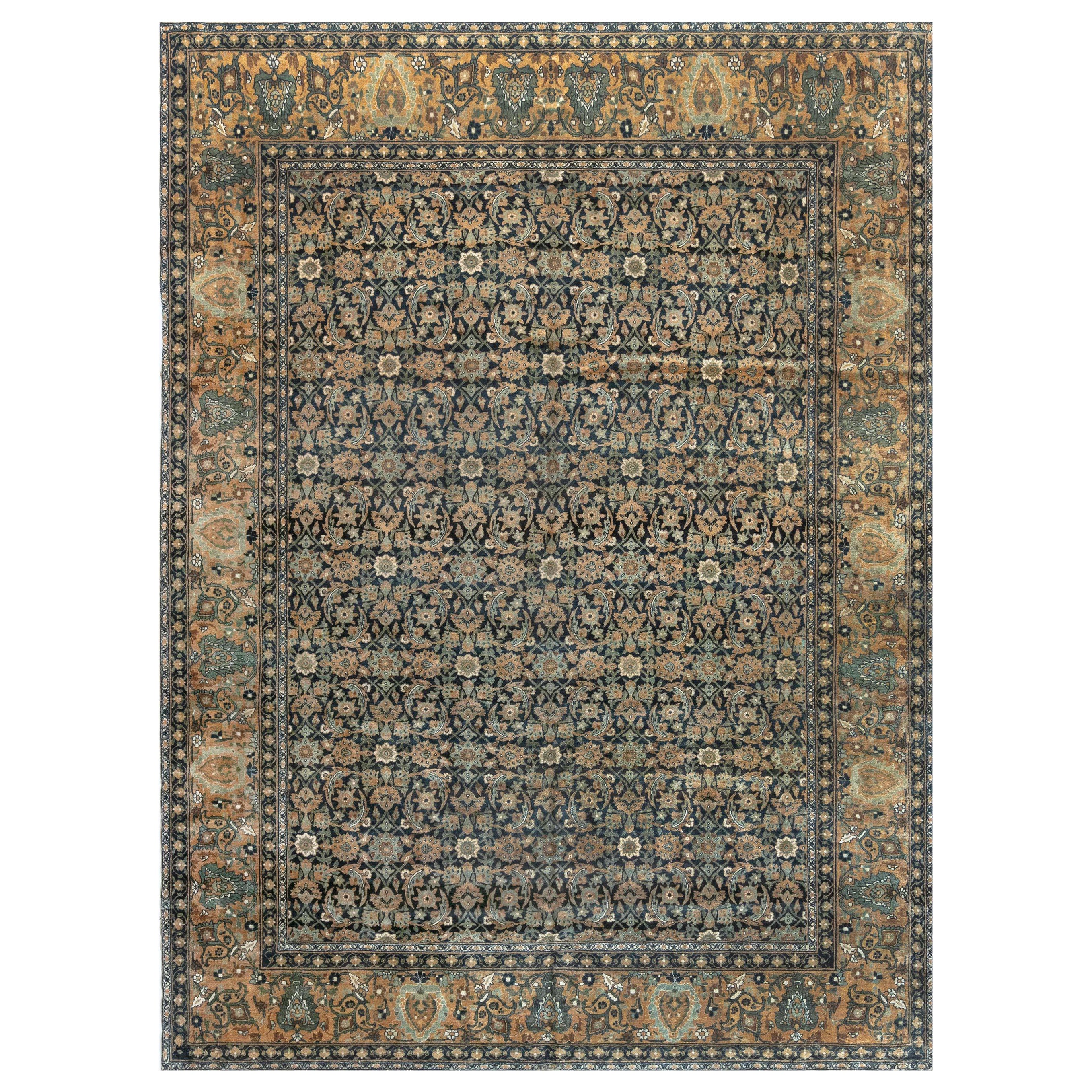 Early 20th Century Persian Kirman Handmade Wool Rug
