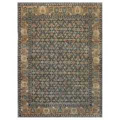 Doris Leslie Blau Alfombra persa Kirman de lana hecha a mano de principios del siglo XX