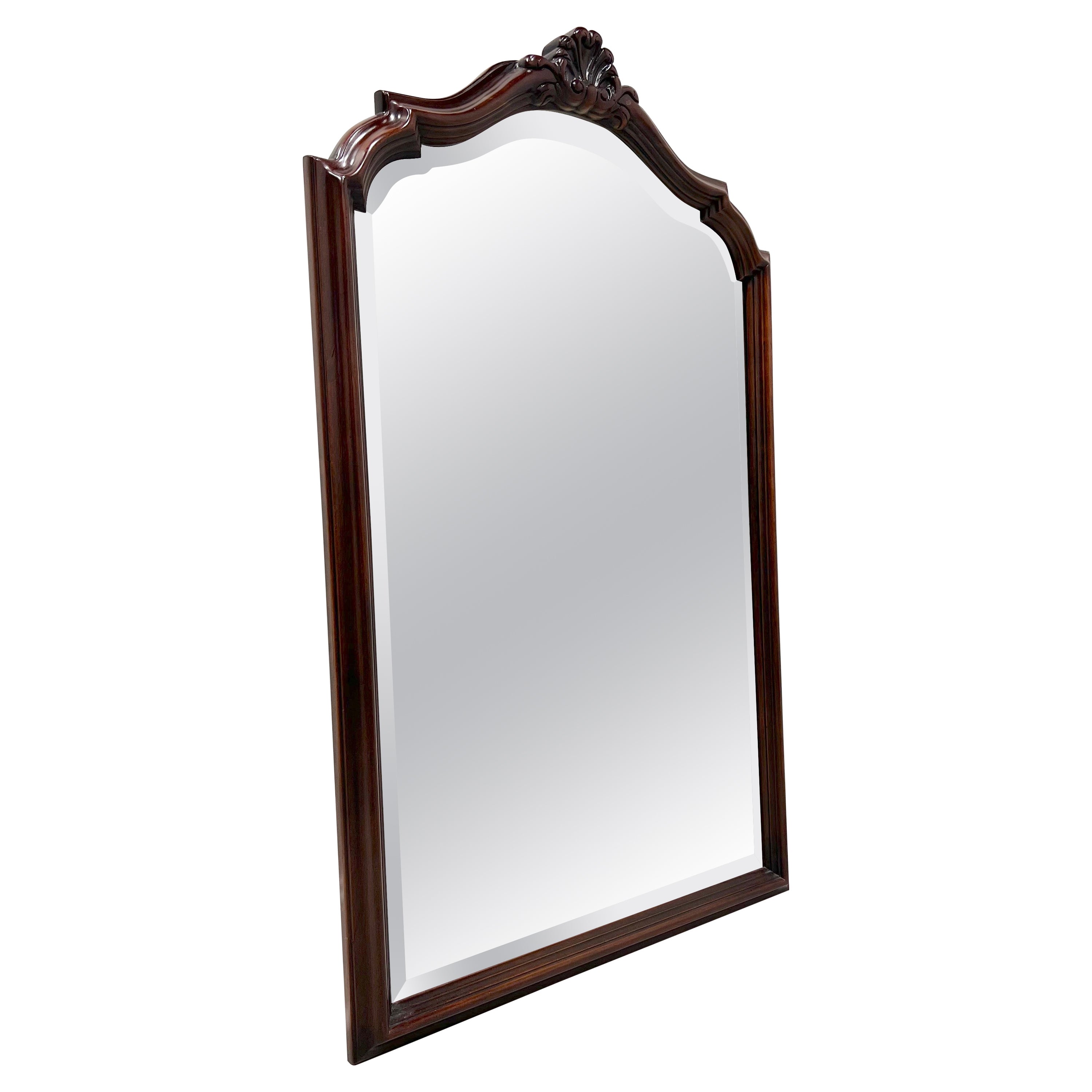 CENTURY Cardella Collection Cherry Italian Provincial Beveled Wall Mirror For Sale