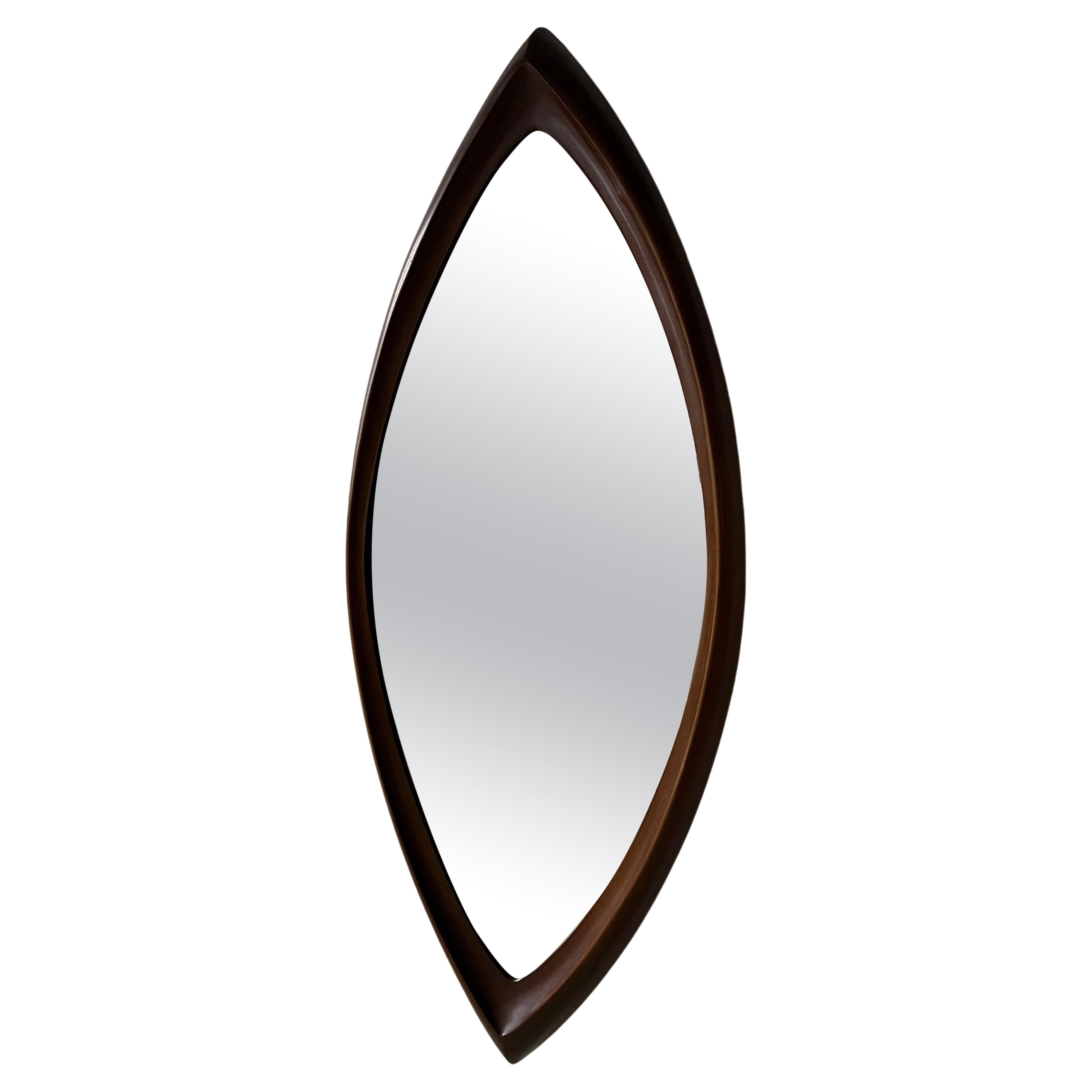 Modern Mirror with Eye Shape Design Made by the Syroco Co For Sale