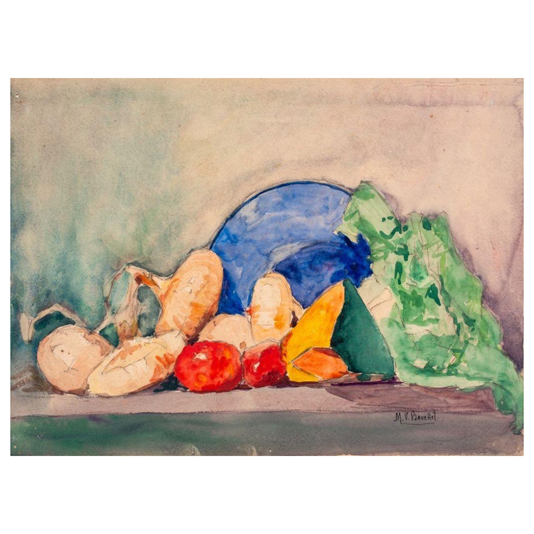 M. V. Bouttet Untitled Still Life Watercolor For Sale