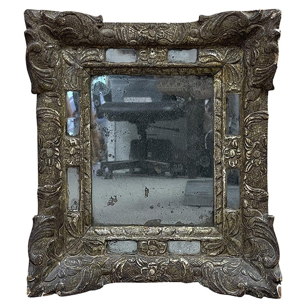 18th Century French Louis XIV Giltwood Wall Glass Mirror - Antique Décor