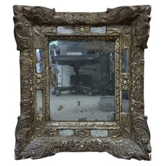 18th Century French Louis XIV Giltwood Wall Glass Mirror - Antique Décor