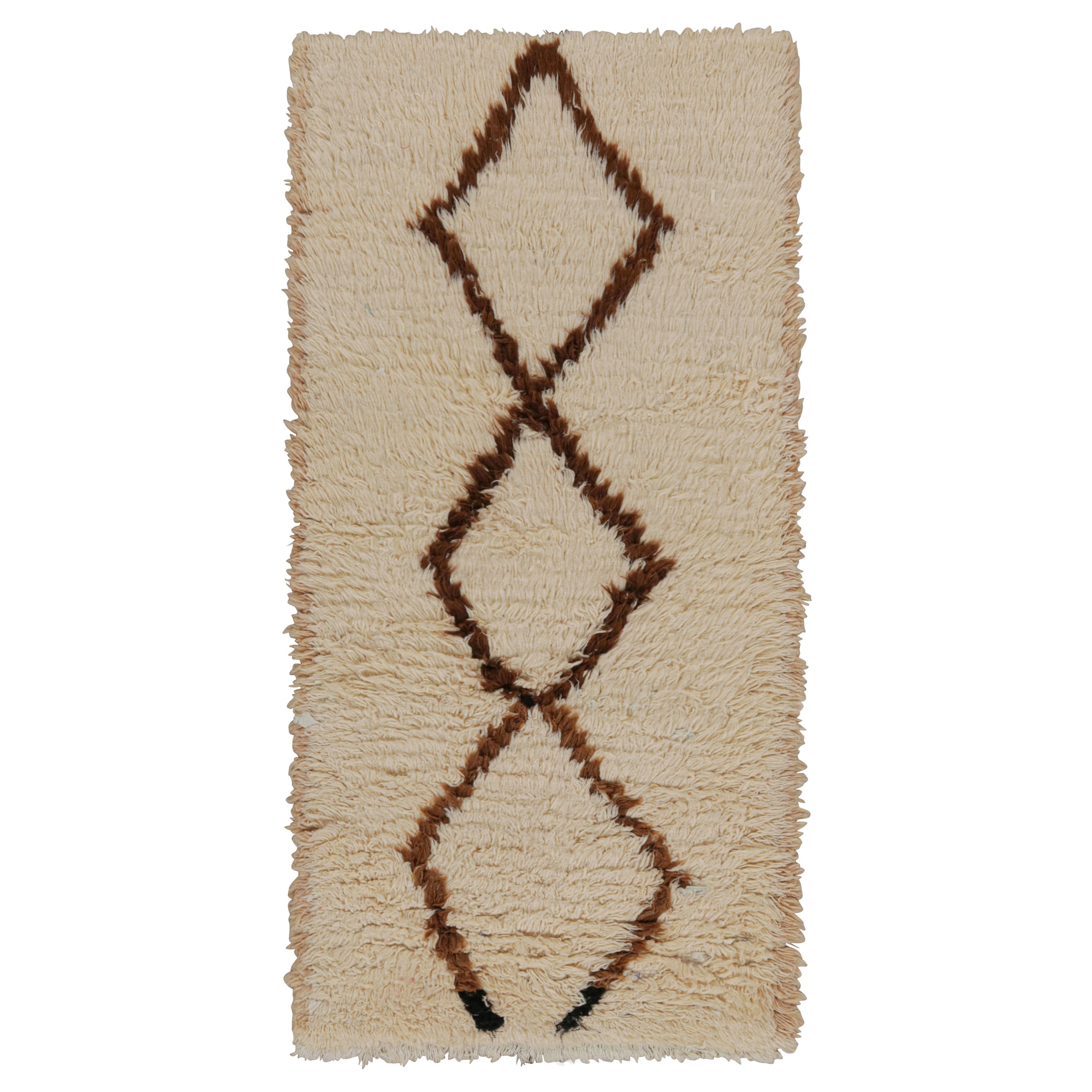 Vintage Moroccan Runner Rug with Stripes & Diamond Medallions, from Rug & Kilim  For Sale