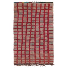 Vintage Moroccan Rug in Pink and Red Geometric Patterns, from Rug & Kilim