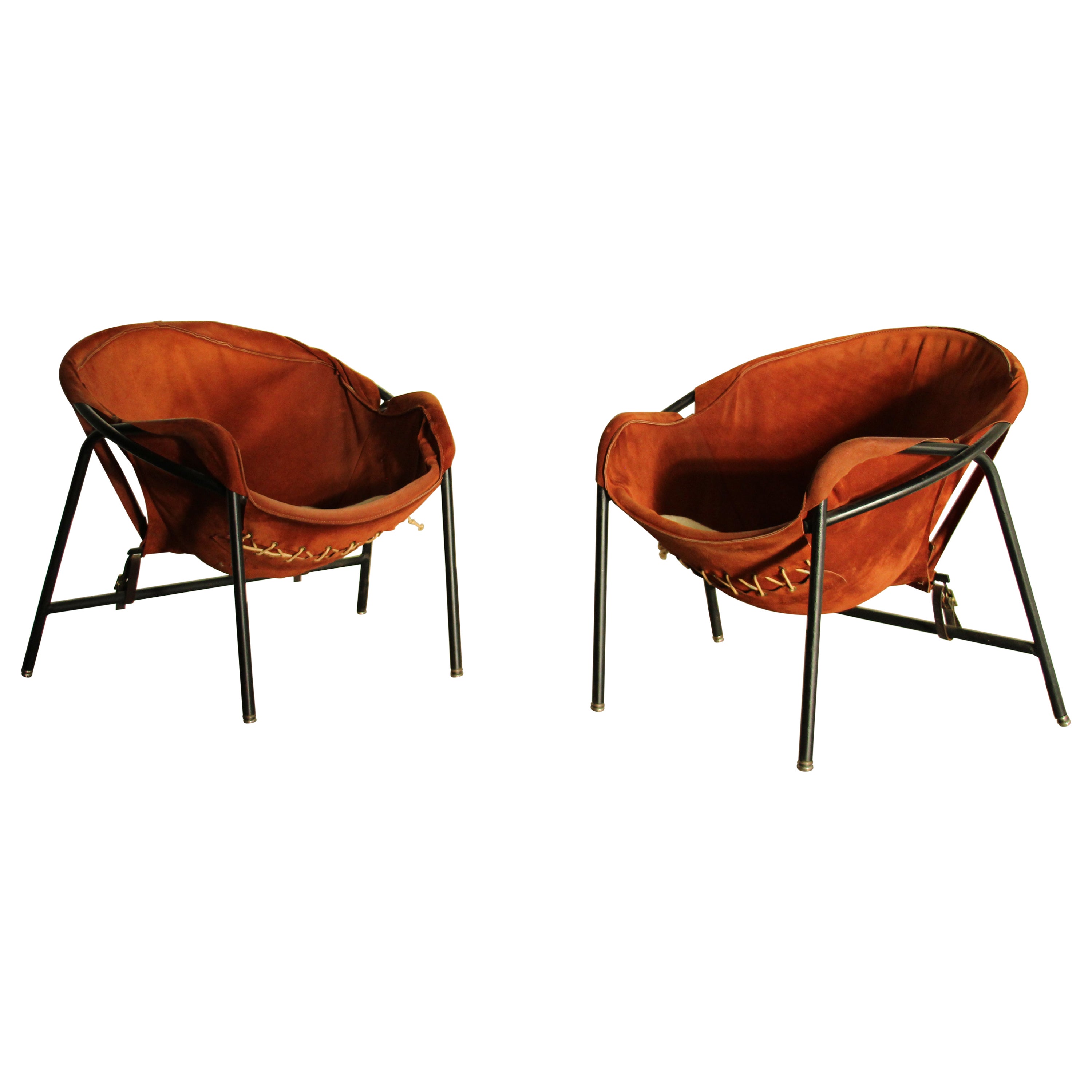Erik Ole Jørgensen Model 'BO631' Suede Easy Chairs for Bovirke, 1953 For Sale
