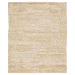 Beige Contemporary Moroccan-Style Wool Rug With Geometric Pattern By Apadana