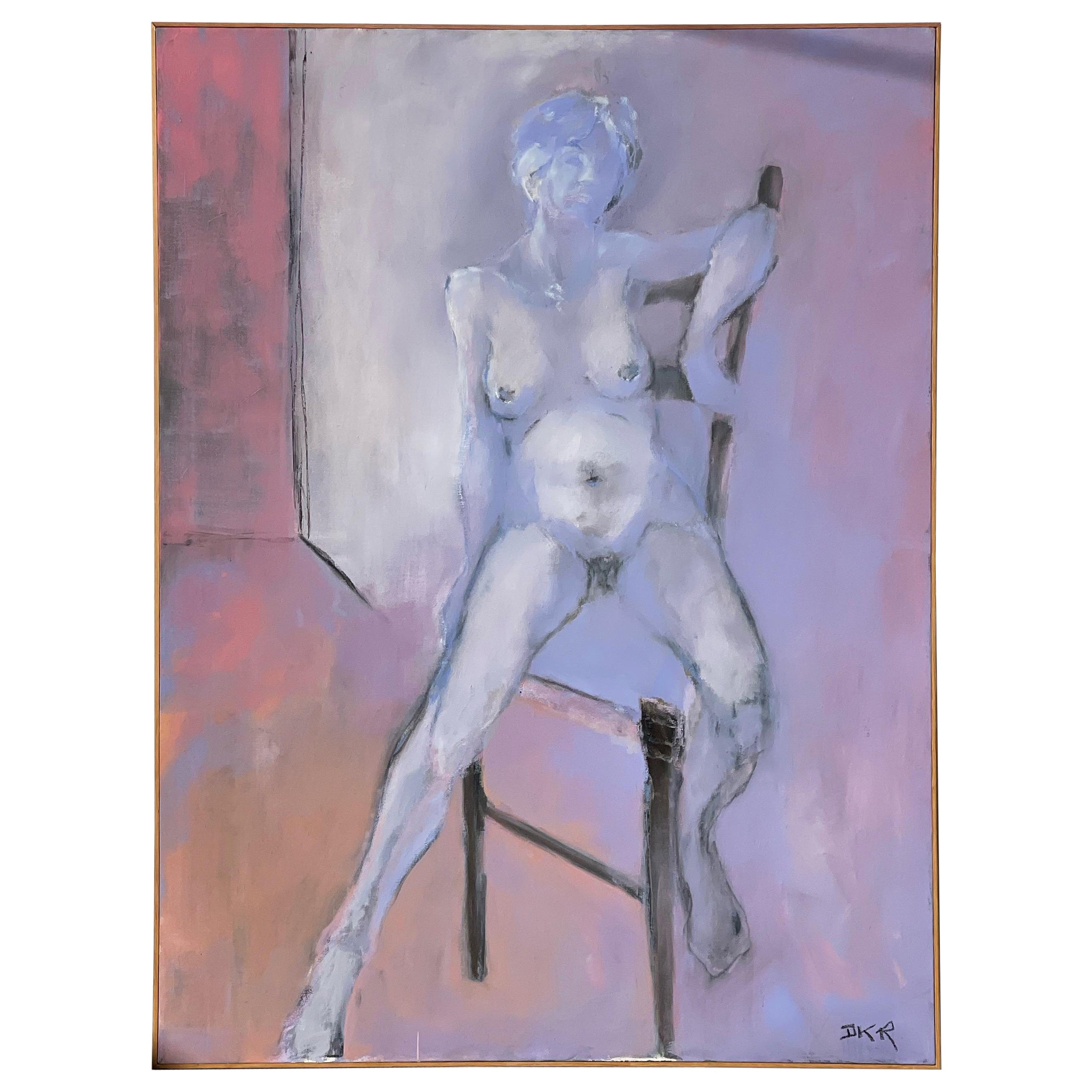 Vintage 1993 Pastel Nude Oil Painting by Donald K Ryan  For Sale