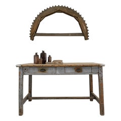 Late 19th Century English Trestle Base Worktable Desk