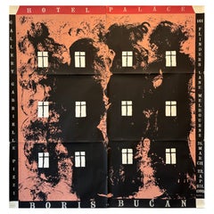 Originalplakat mit Seidenkreide von BORIS BUCAN, „HOTEL PALACE FLINDERS LANE GALLERY“