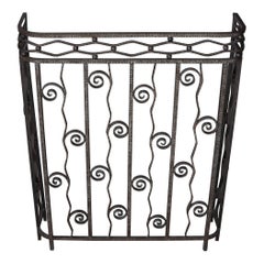 French Vintage Forged Iron Fireplace Screen