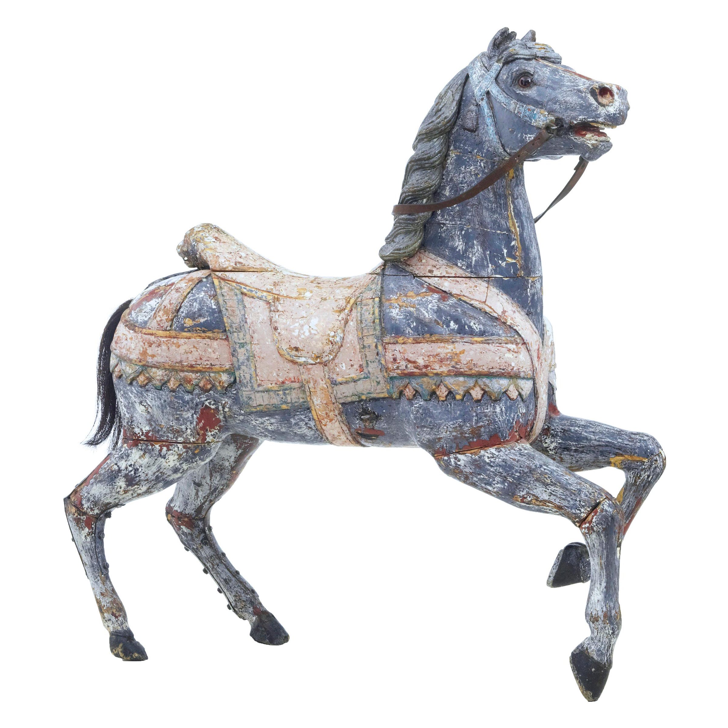 Early 20th century continental decorative carousel horse For Sale