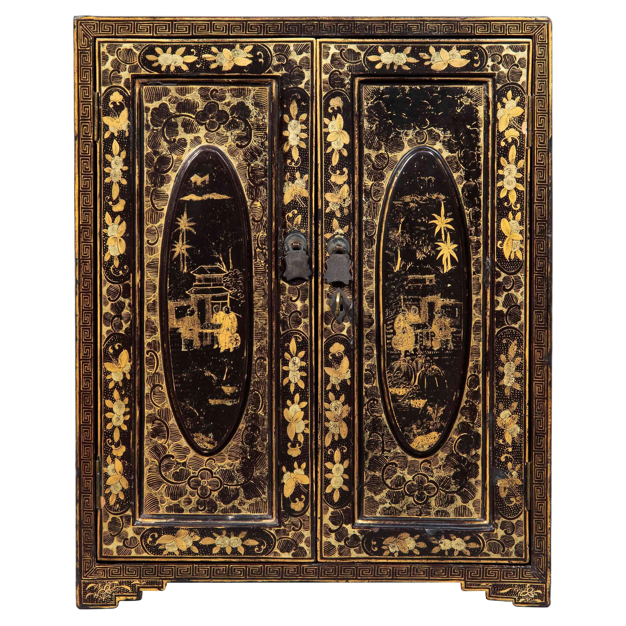 19th Century Lacquer Cabinet, Circa 1850 For Sale