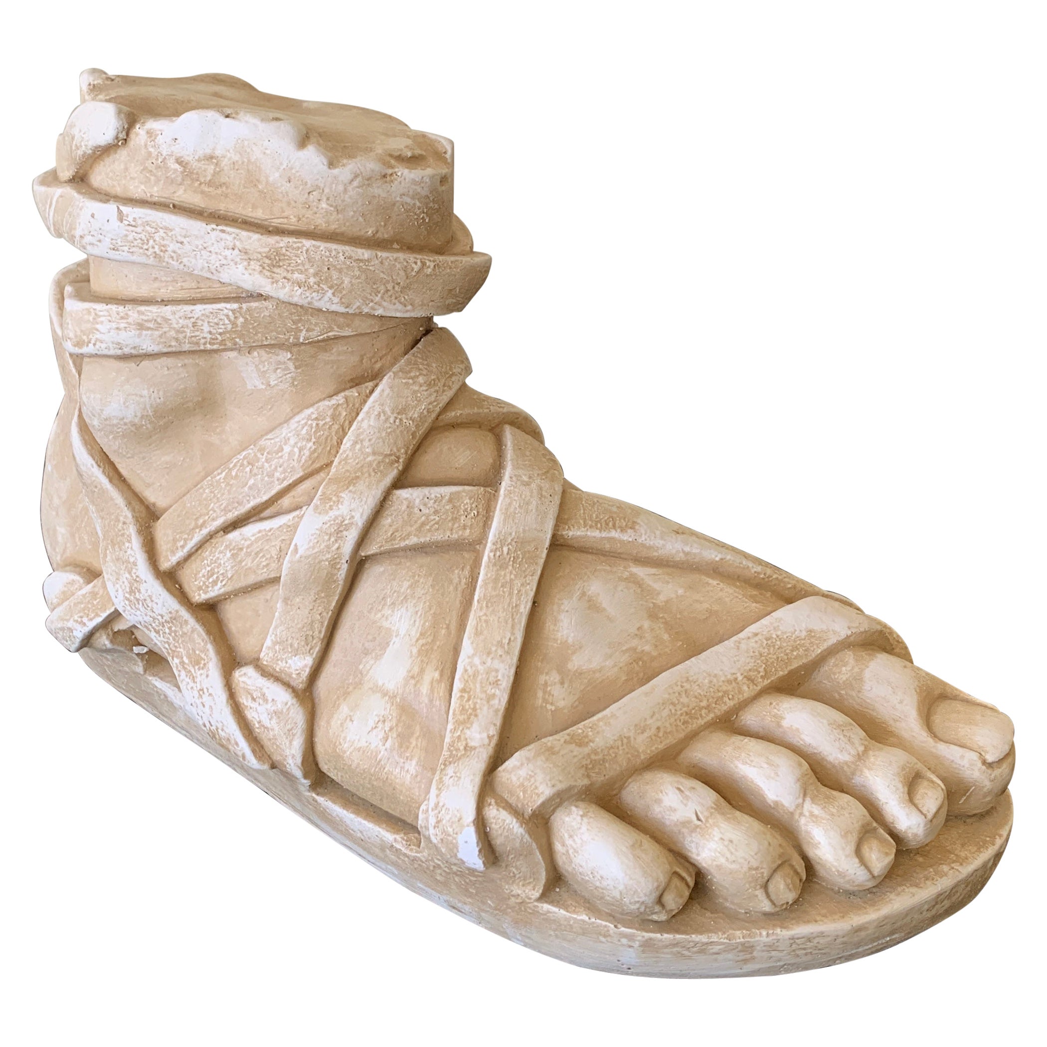Griechische oder römische Gips-Fußskulptur im Grand Tour-Stil