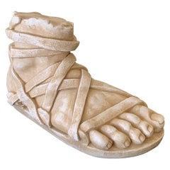 Grand Tour Style Greek or Roman Plaster Foot Sculpture