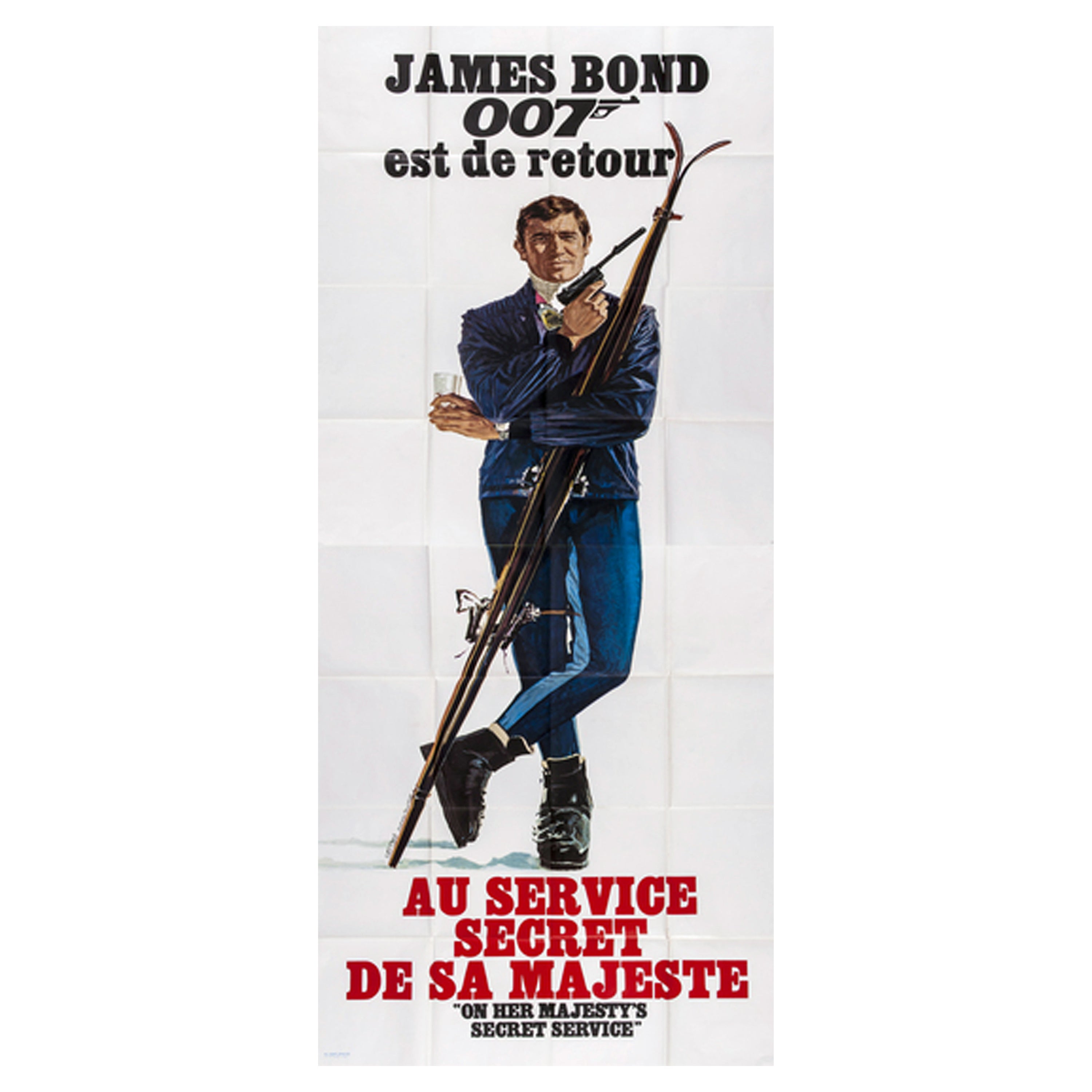 Rare affiche originale du film James Bond sur le service secret de Sa Majesté en vente