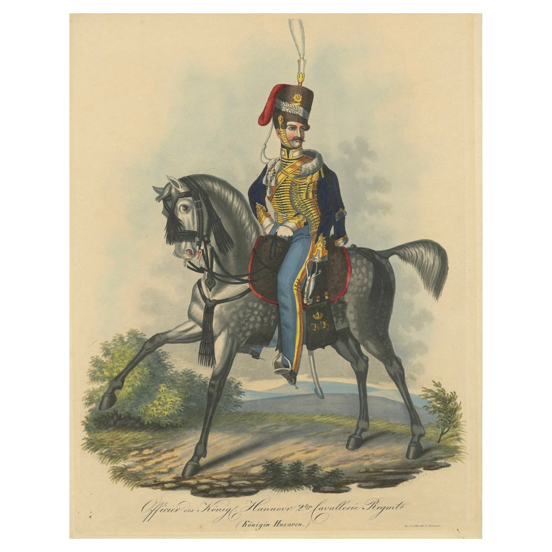 2nd Cavalry Regiment (the Queen's Hussars) of the King's German Legion, 1828 For Sale