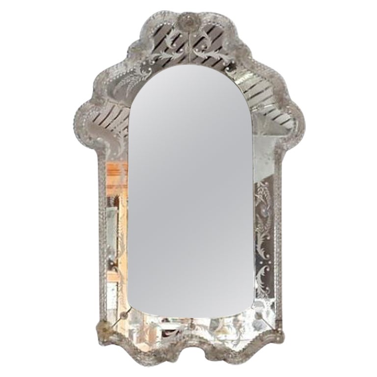 Venetian Murano Floral Wall Mirror For Sale