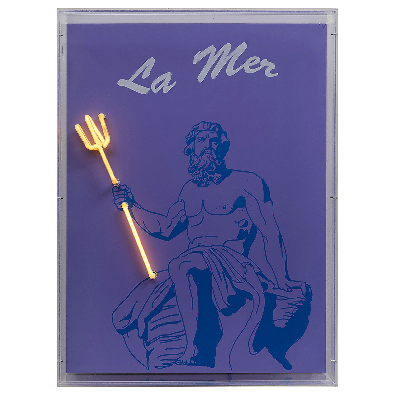 La Mer Poseidon. Neon-Lichtkasten Wandskulptur. Aus der Serie Neon Classics
