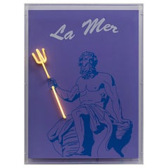La Mer Poseidon. Neon Light Box Wall Sculpture. From the series Neon Classics