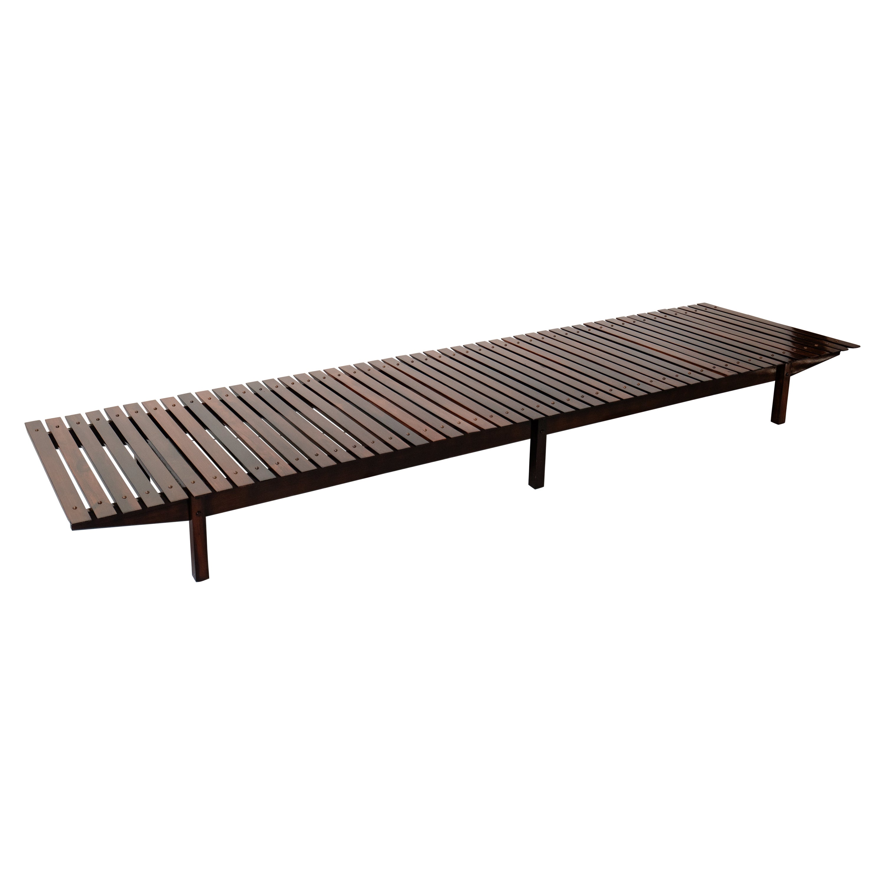 Rare Vintage Mucki Bench in Rosewood by Sergio Rodrigues, 1958, 80cm depth For Sale