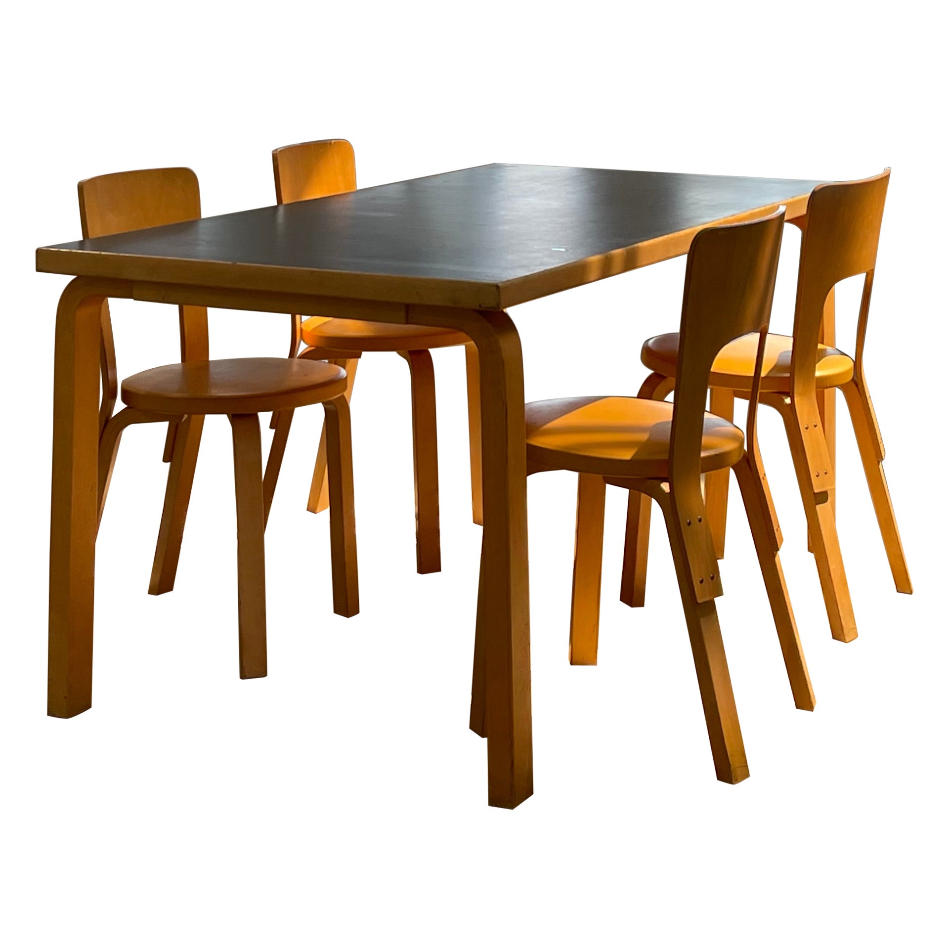 Alvar Aalto For Artek Dining Table + Chairs