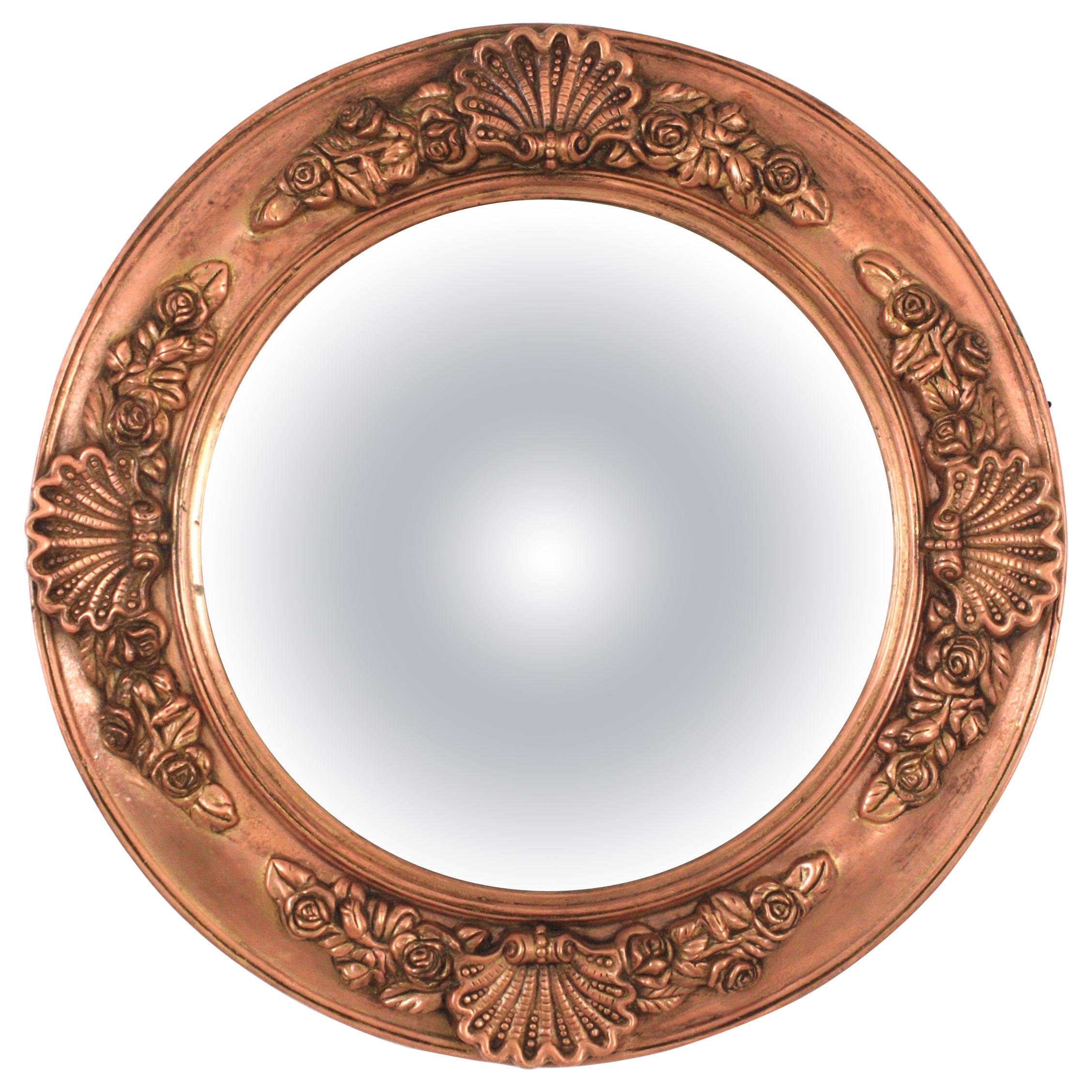 Regency Style Round Convex Bullseye Mirror For Sale