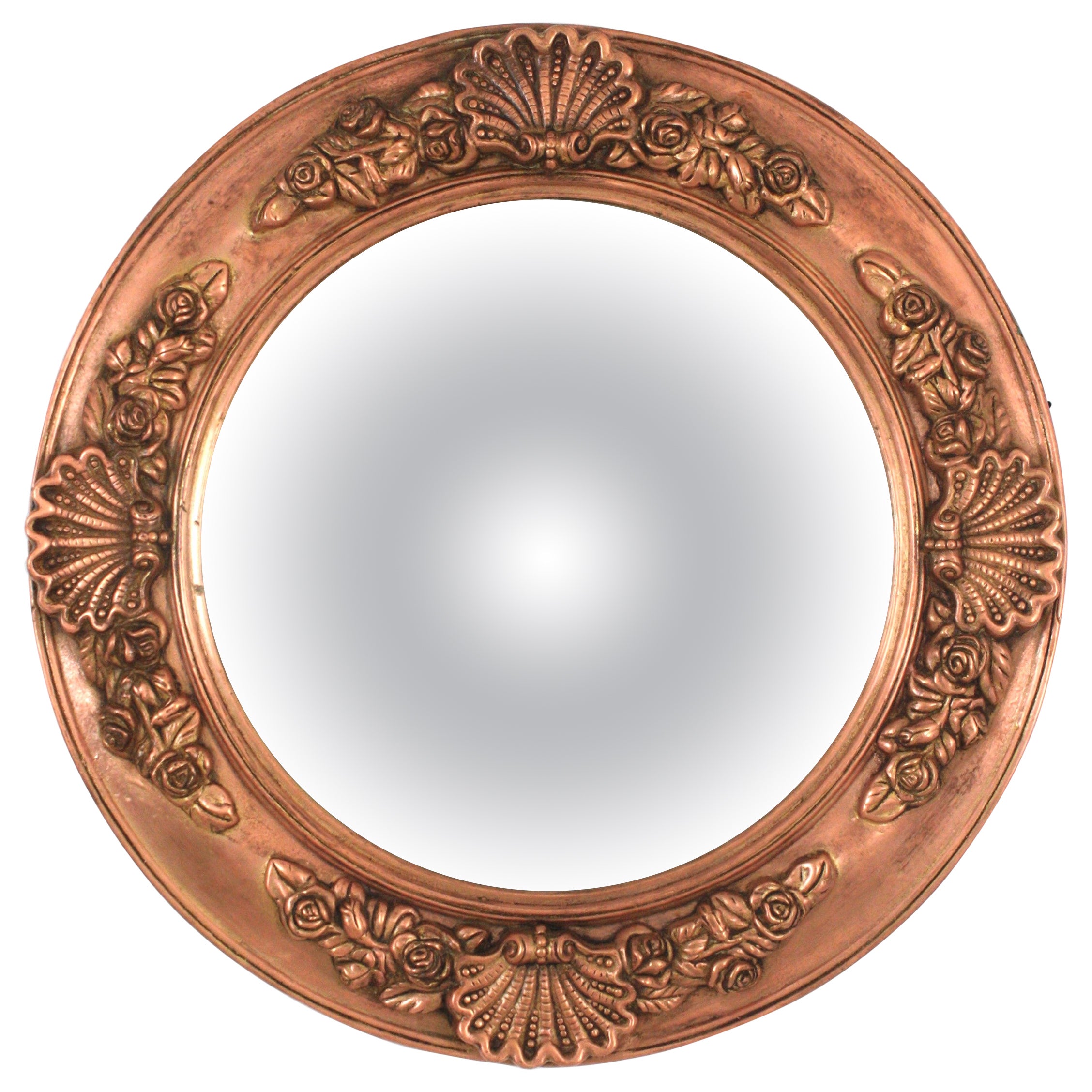 Miroir rond convexe à œil de bœuf de style Regency