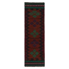 Vintage Afghan Tribal Kilim in Rust Tones Geometric Patterns, from Rug & Kilim