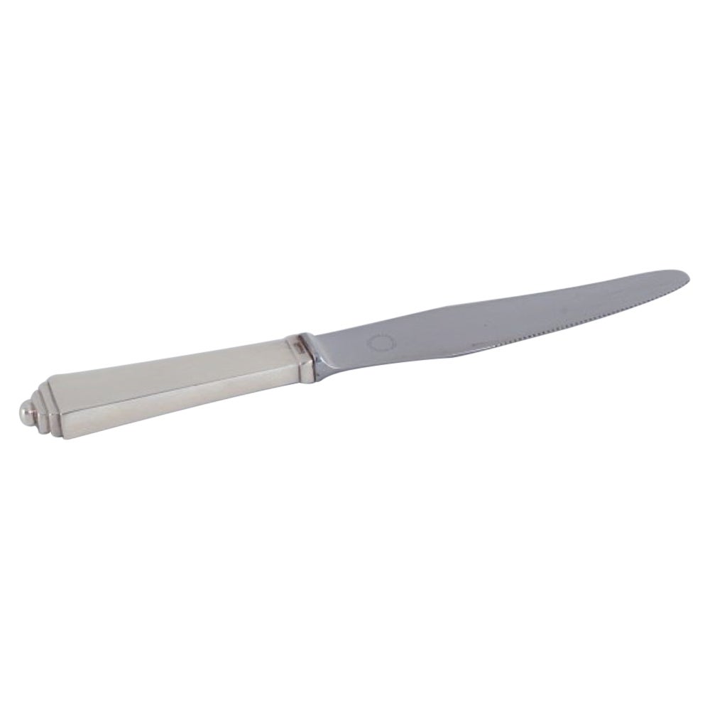 Georg Jensen Pyramide. Art Deco lunch knife with a long handle.