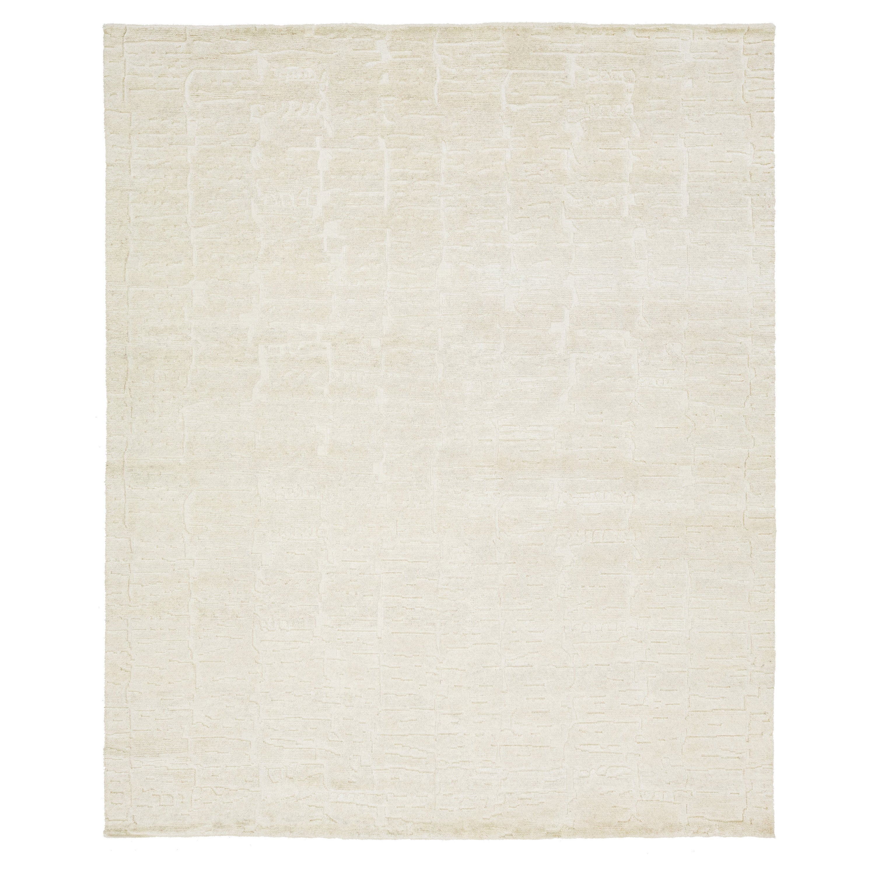 Minimalist Contemporary Moroccan Style Wool Rug In ivory by Apadana  For Sale