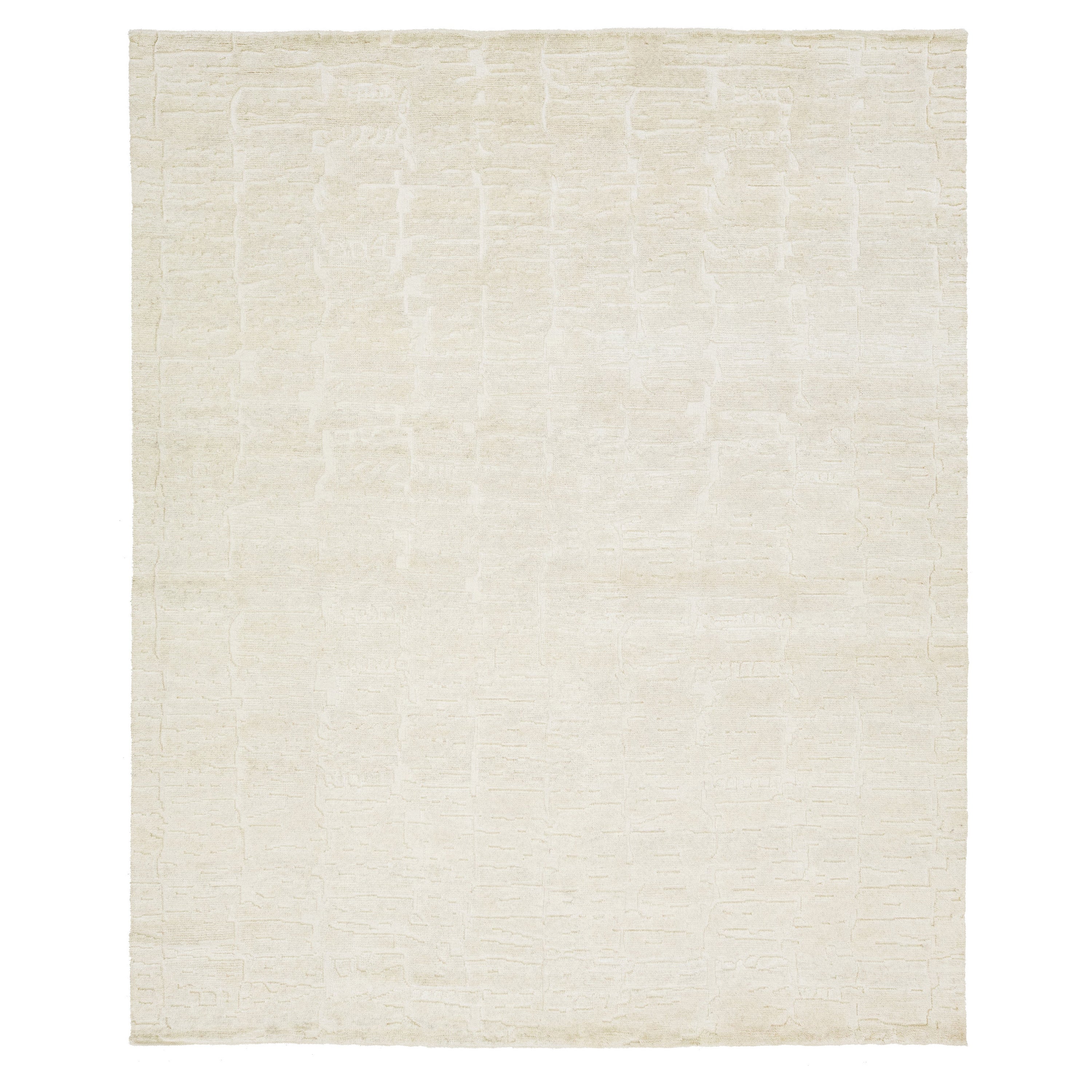 Minimalist Contemporary Moroccan Style Wool Rug In ivory by Apadana
