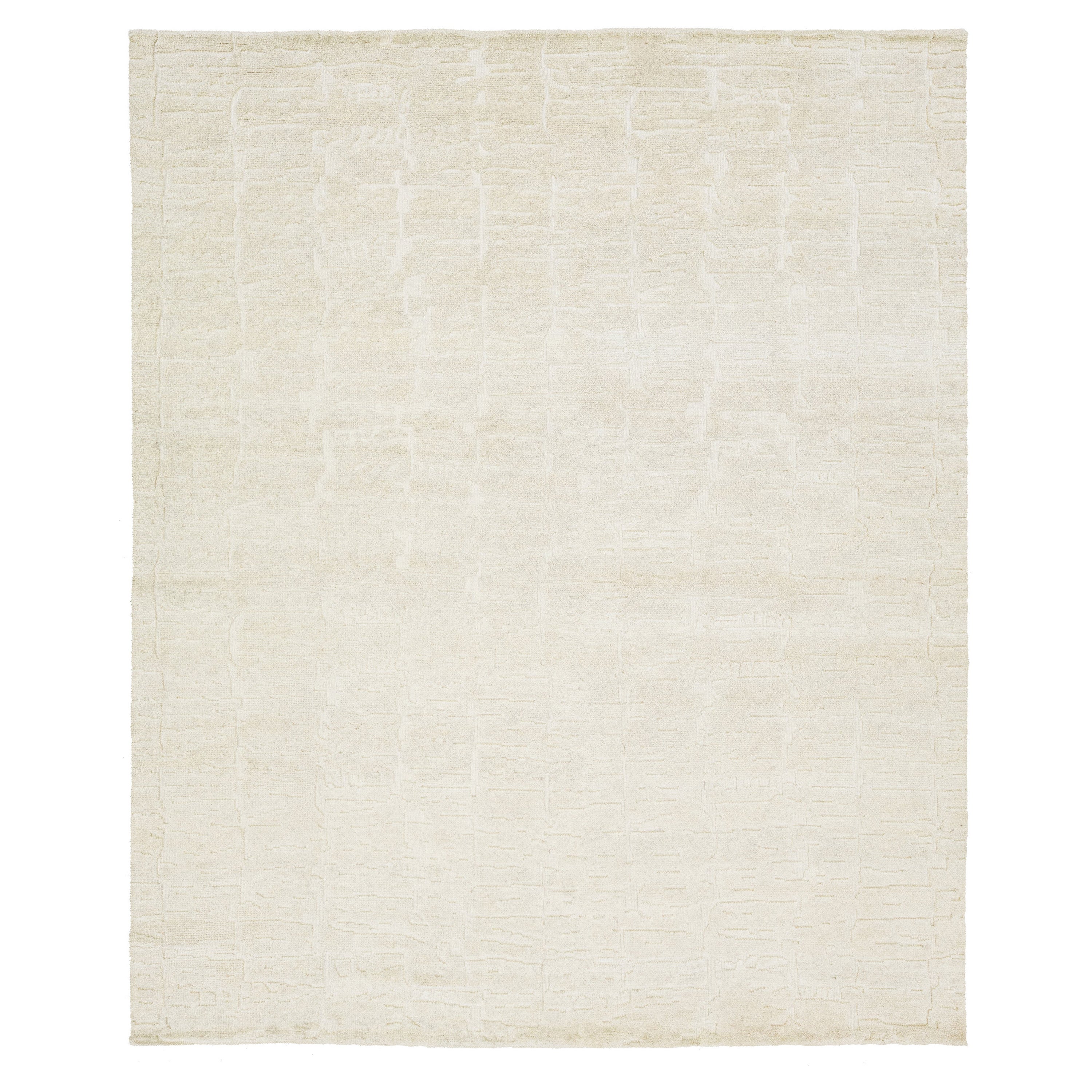 Minimalist Contemporary Moroccan Style Wool Rug In ivory by Apadana 