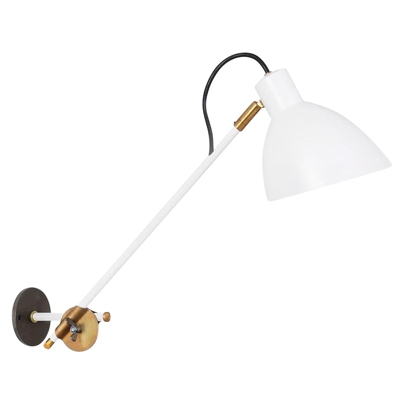 Sabina Grubbeson KH#1 White Long Arm Wall Lamp by Konsthantverk For Sale