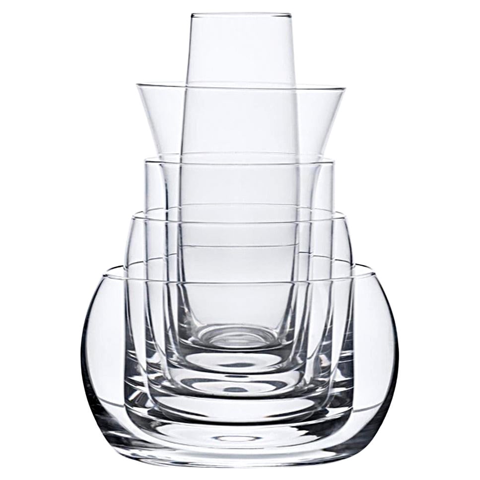 Set of Five Joe Colombo '5-in-1' Glass Vases by Karakter 