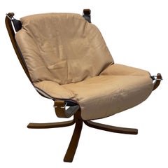 Sigurd Ressell Leather Falcon Lounge Chair for Vatne Mobler