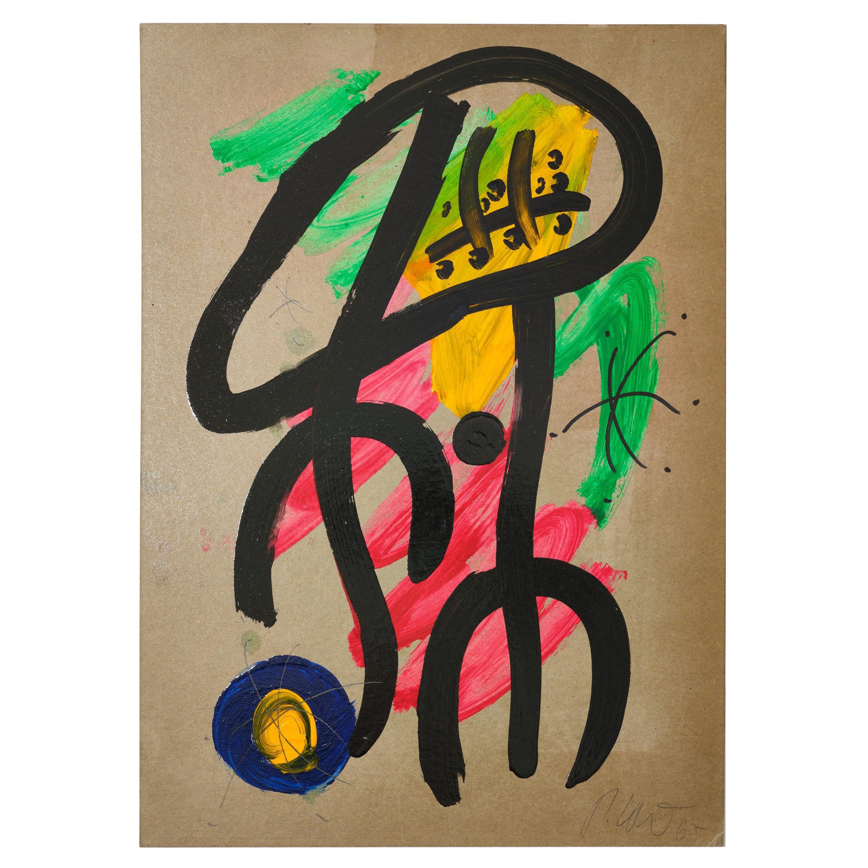 Pintura de Peter Keil, C 1965, Firmado, Acrílico sobre papel, Alemania, Arte, Sin marco