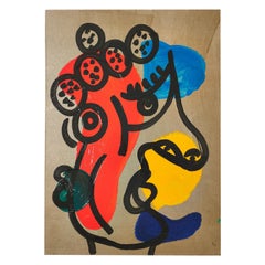Quadro di Peter Keil, Acrilico su tavola, C.1970, Senza cornice, Germania, Arte, Colori