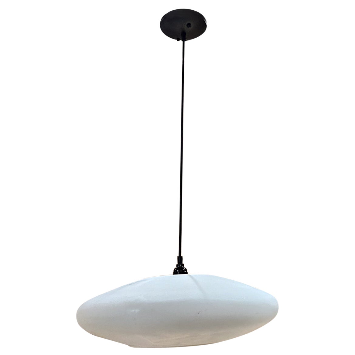 1960s UFO Frosted Ceiling Pendant Lamp Style Stilnovo For Sale