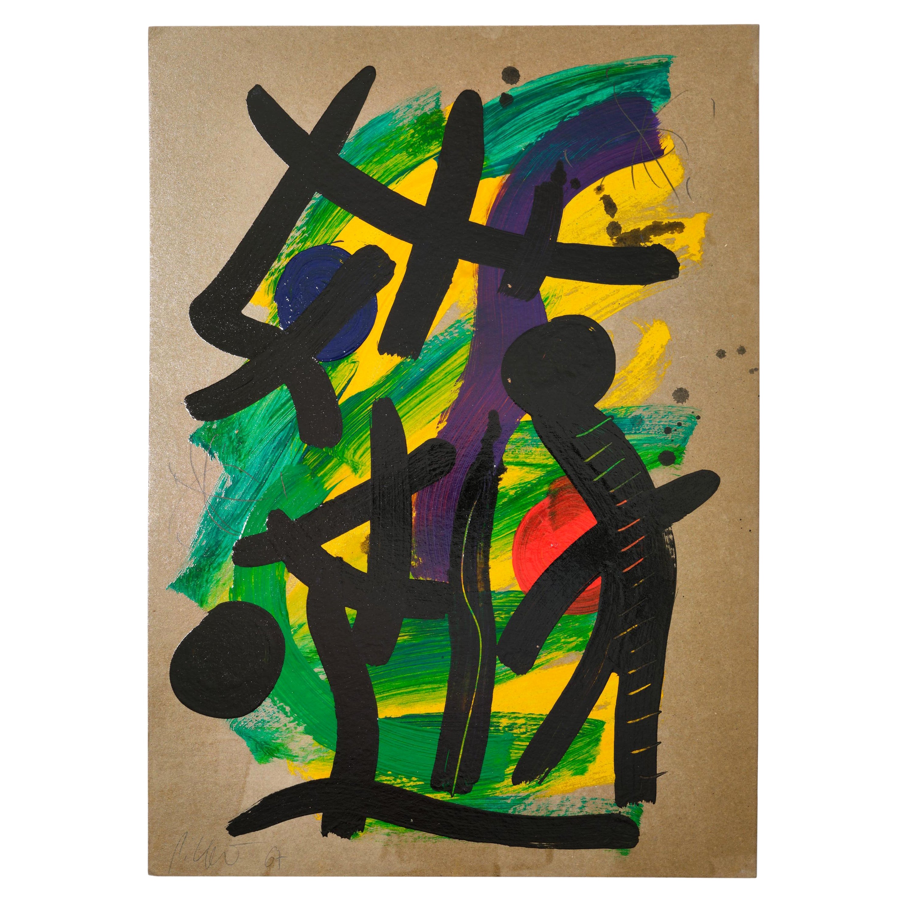 Pintura de Peter Keil, C 1967, Firmado, Acrílico sobre tabla, Sin marco, Arte, Alemania