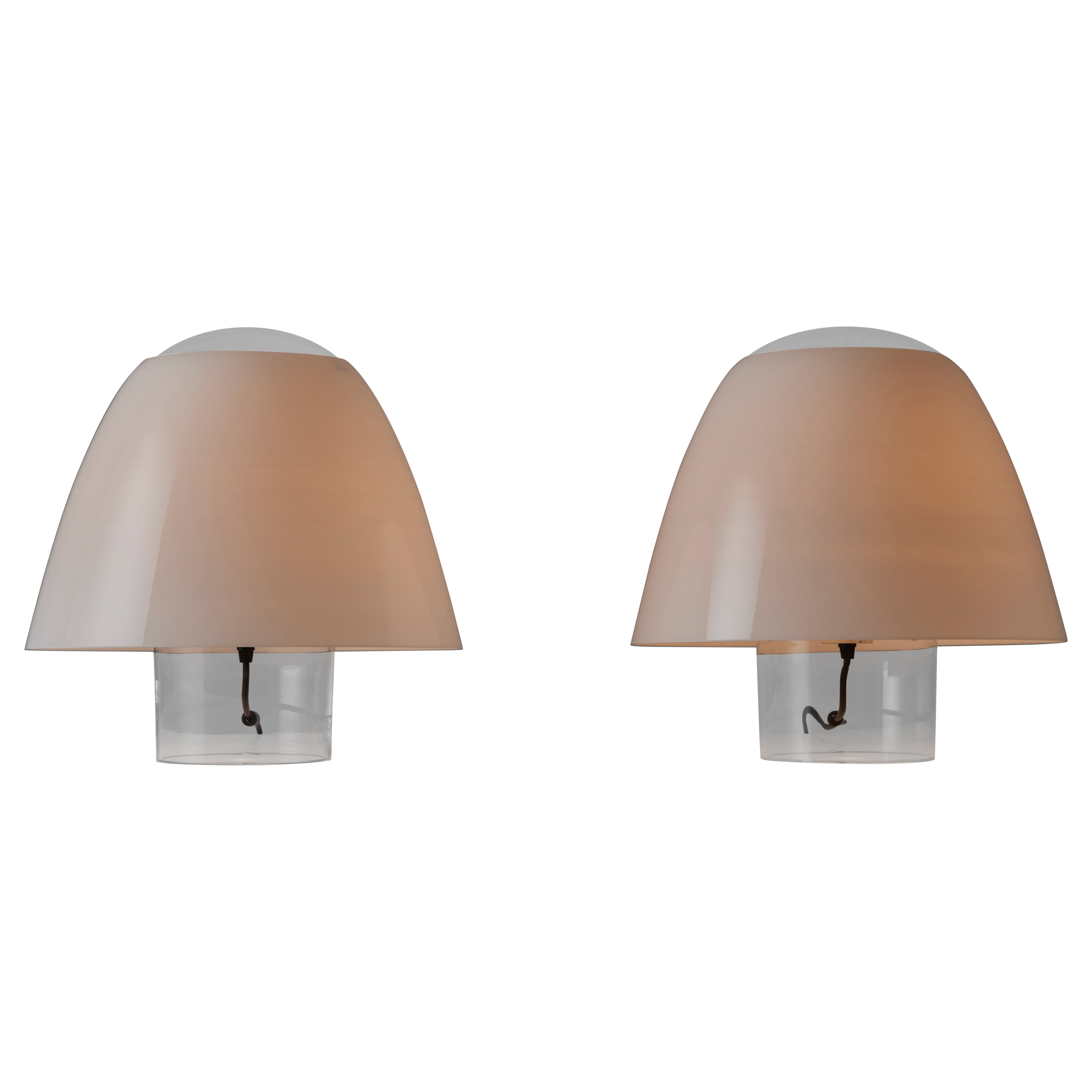 Paire de lampes de table XL Mod. « Polluce » d'Angelo Mangiarotti pour Skipper en vente