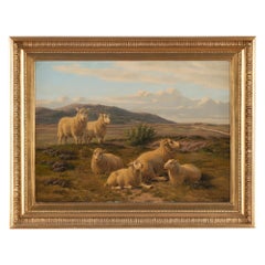 Original Oil on Canvas Painting of Sheep, Signed and dated A.P Madsen 1886