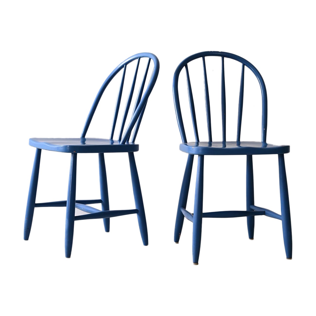 Pair of blue vintage chairs For Sale