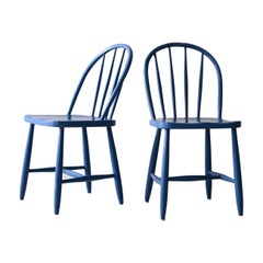 Paire de chaises vintage bleues