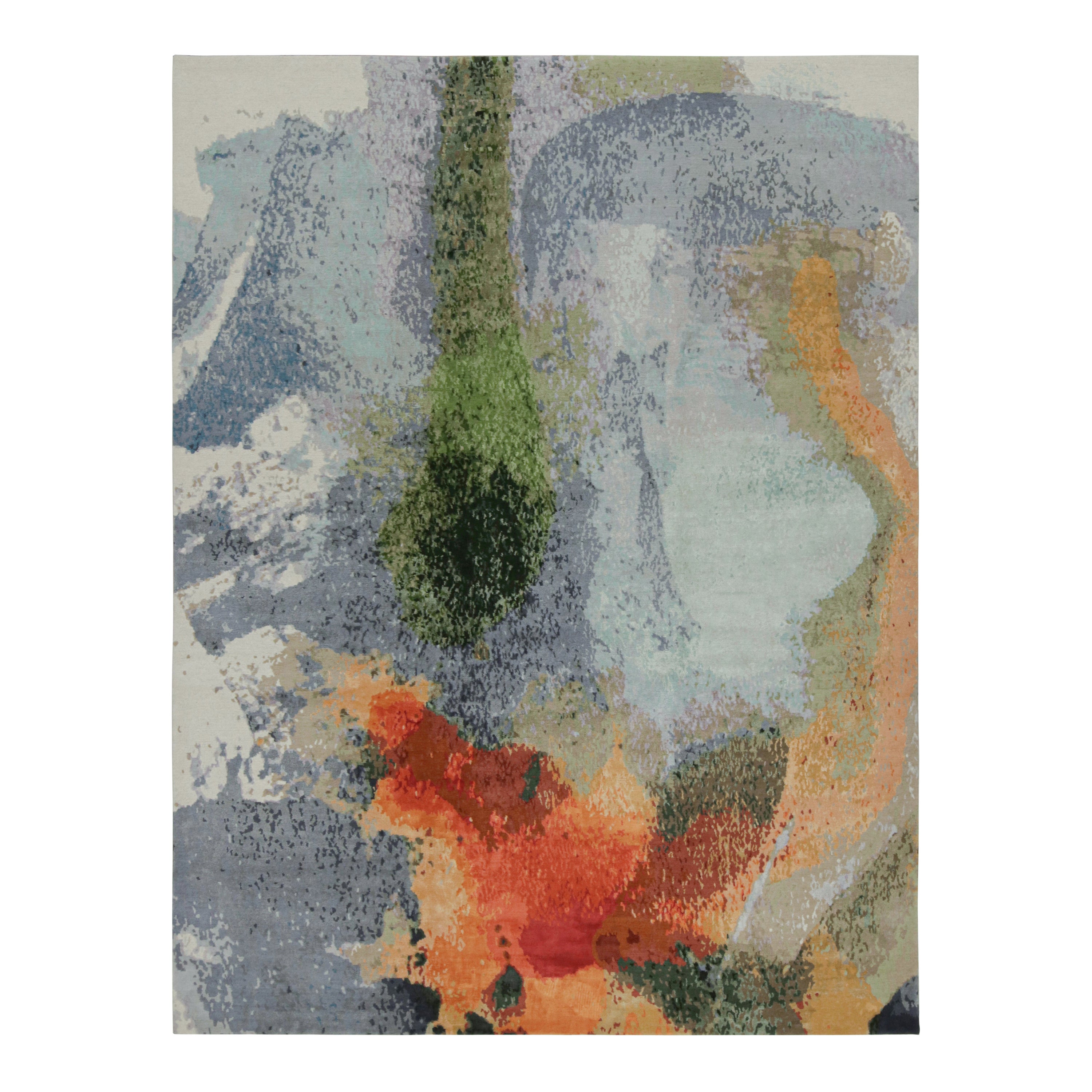 Rug & Kilim’s Abstract Rug “Monsoon” by Natascha Maksimovic For Sale