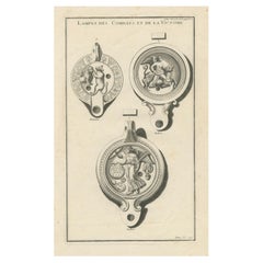 Ancienne lampe dessinée d'un tauroctony et d'un tauroctony publiée en 1722