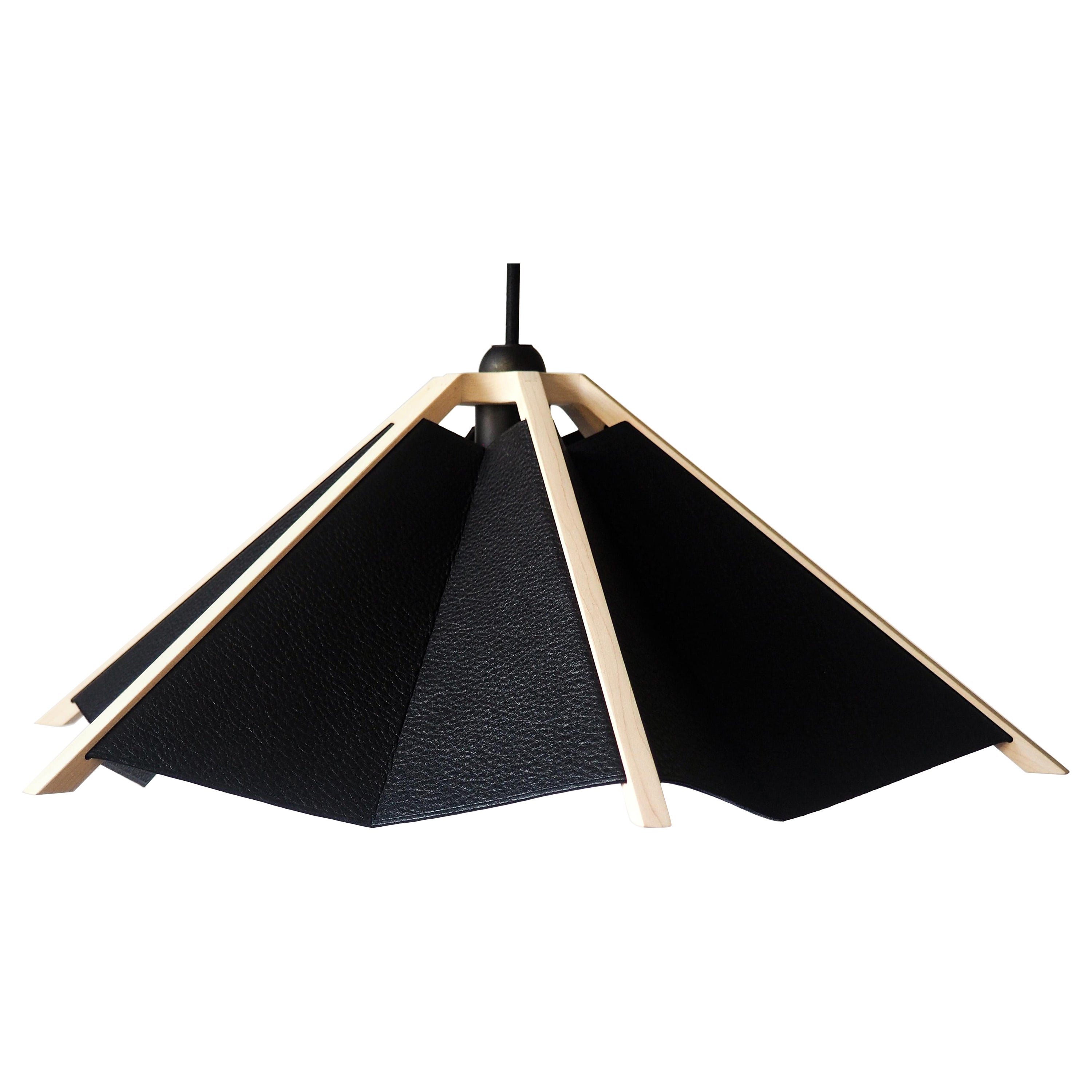 "The Hanging Garden" Wood & Leather Lampshade