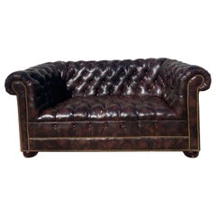 Vintage Chesterfield Sofa in Vegan Leather